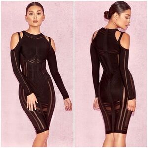 House of CB Madrina Black Bandage Cold Shoulder
Dress